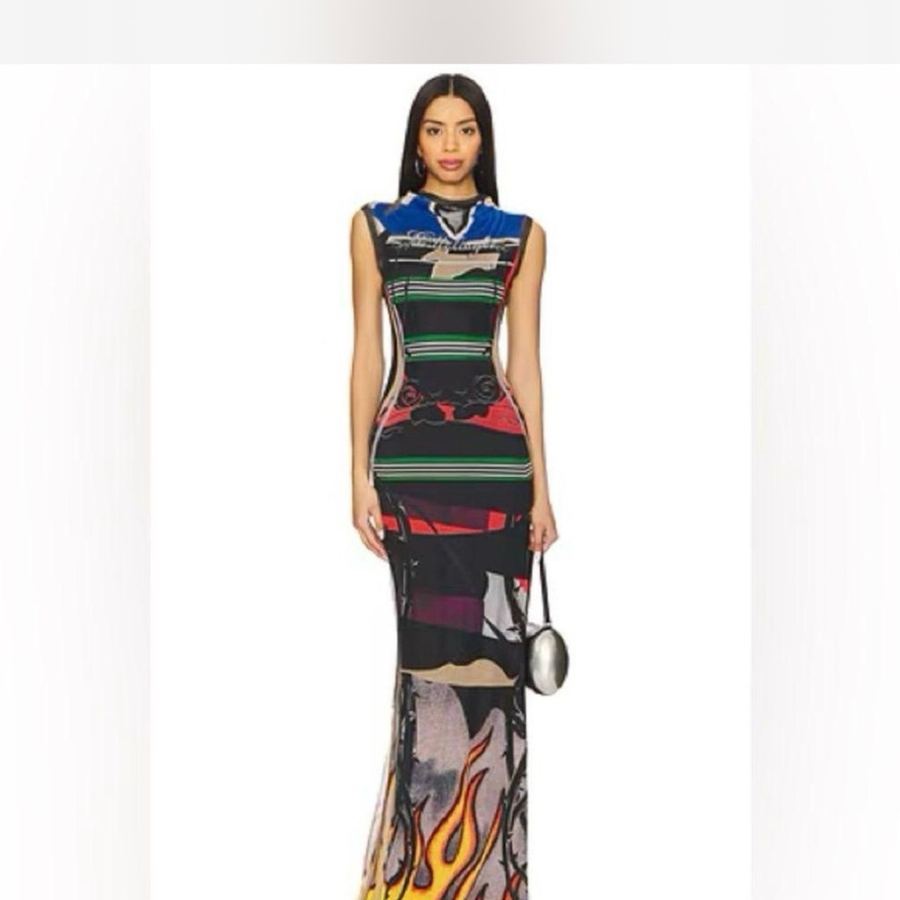 Multicolor Graphic Maxi Dress